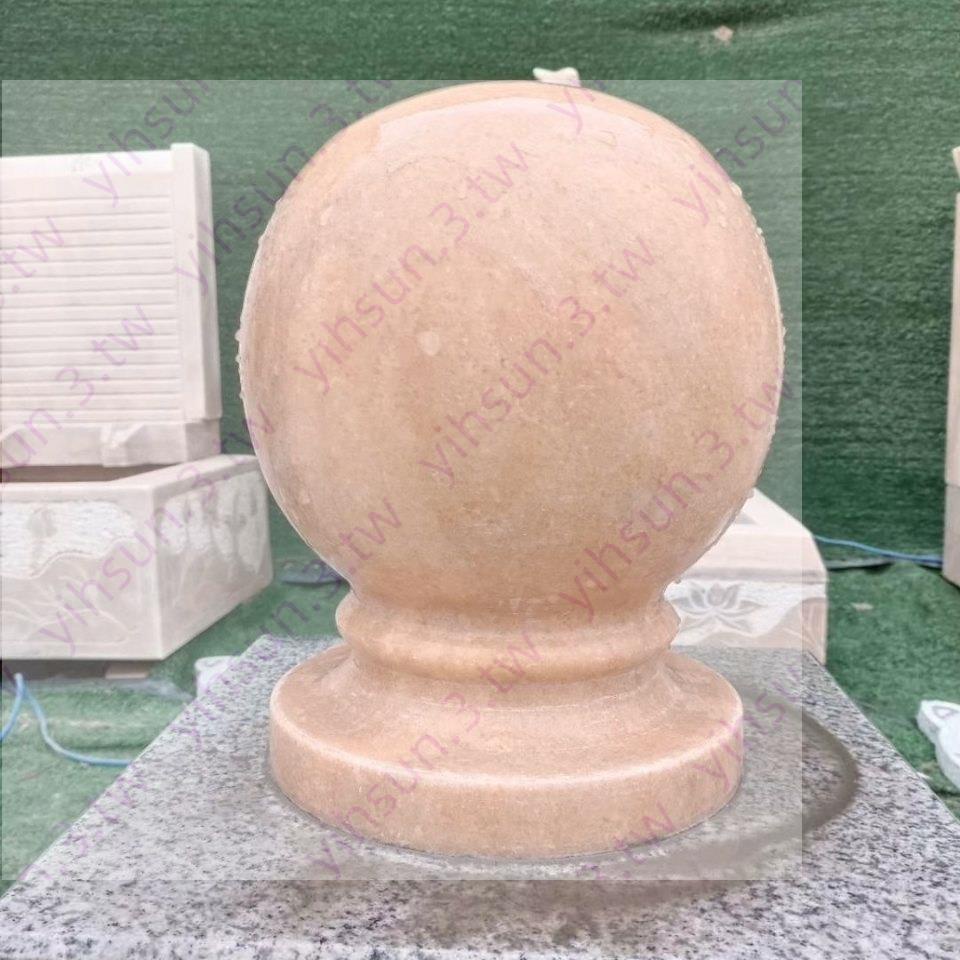 歐式大理石圓球石球白色圓型石球門柱鎮宅風水球形石球圓形擺件有口皆碑