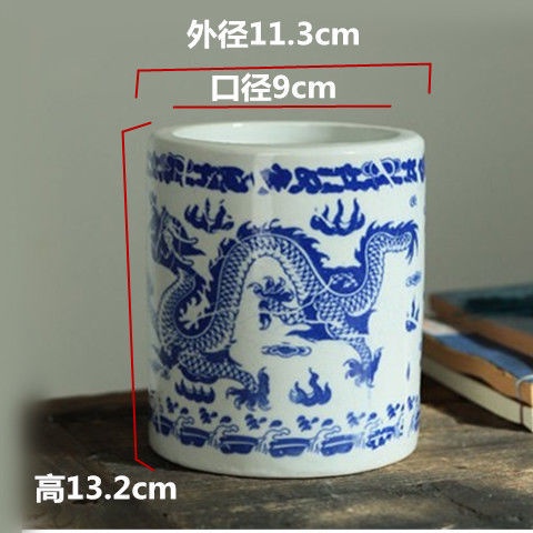 毛筆筆筒光祖景德鎮青花瓷筆筒大中小瓷器陶瓷筆筒文房四寶| 蝦皮購物