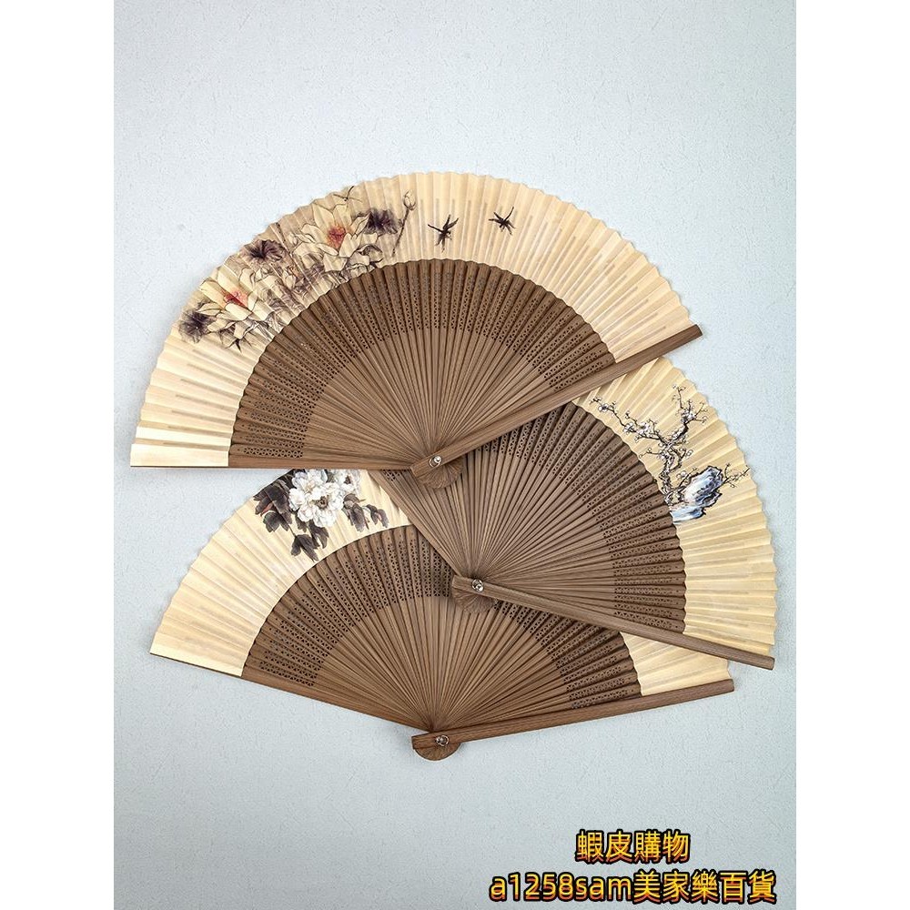 扇子 漢服扇 手扇 舞蹈扇 手工扇子古風6寸女古典折扇子紙扇雙面串竹扇禮品扇香扇工藝扇禮品 | 蝦皮購物