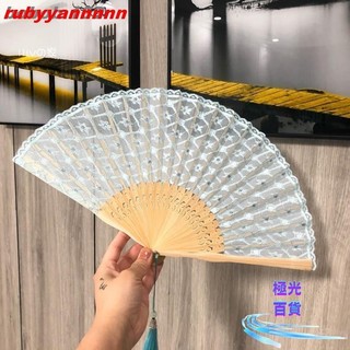 【平價首選】古风旗袍蕾丝扇 和風摺扇 女士旗袍舞蹈黑色蕾絲古典雙層復古扇 國風日式竹柄摺扇 rubyyannnnn | 蝦皮購物