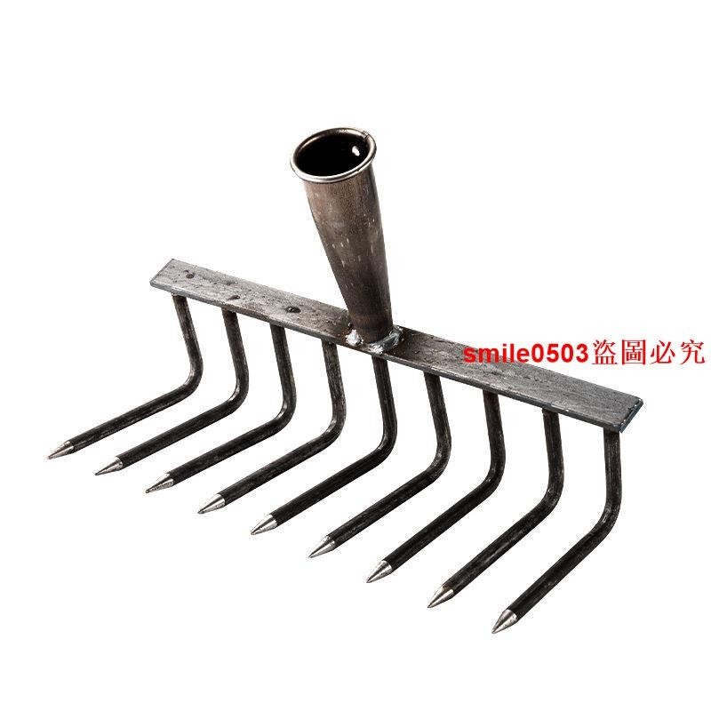農用多齒釘耙鐵耙子平地翻松土木柄釘耙整地工具摟草樹葉鋼耙子 | 蝦皮購物