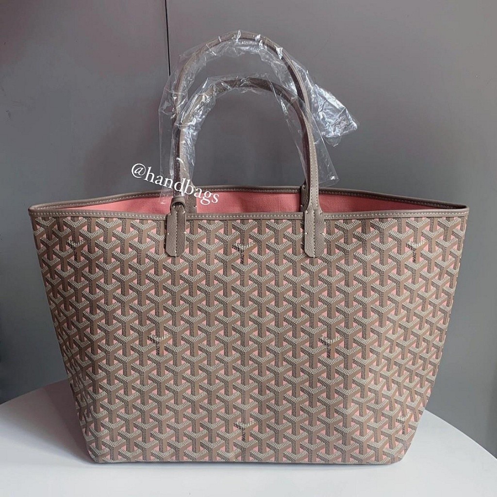 全新真品代購GOYARD 170周年限定灰粉Saint Louis PM bag 肩背手提拉鍊 