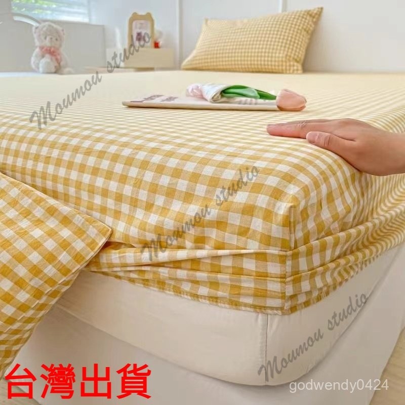 台灣出貨 經典格子床包 水洗棉床單 3尺床包 床罩 枕套 單人/單人加大/雙人/雙人加大 特大床包 6*7床包 枕頭套 | 蝦皮購物