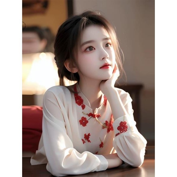 “春意” 燒花工藝超柔新中式輕國風Oversized罩衫 main image 1
