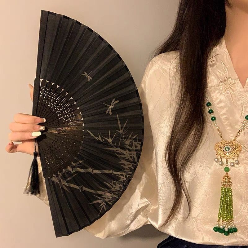 竹製手扇 古風折扇 真絲扇 夏季 男女扇 櫻花折疊扇 道具跳舞扇 中國風 日式扇子 絹扇 | 蝦皮購物