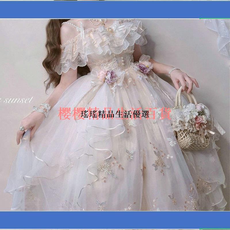 【瑤瑤】花神芙洛拉JSK蘿莉塔lolita洋裝子重工刺繡夏季女裝無袖晚禮服 | 蝦皮購物