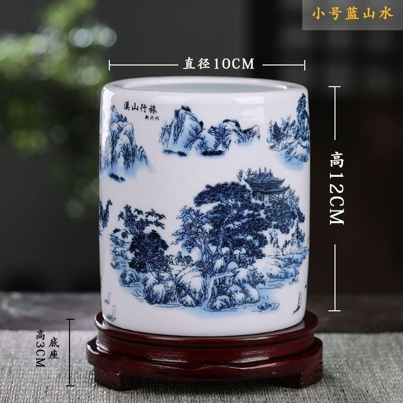 筆筒景德鎮中式新款毛筆定制筆筒復古辦公書房桌面收納。陶瓷筆筒| 蝦皮購物