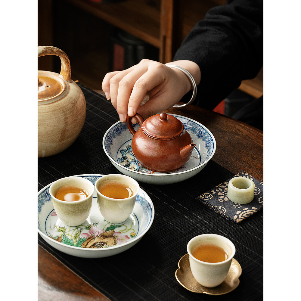 仿古釉陶瓷壺 茶海 茶臺 養壺盤 壺托 古風茶具 承幹陶瓷 高檔茶壺承墊 茶道配件 | 蝦皮購物