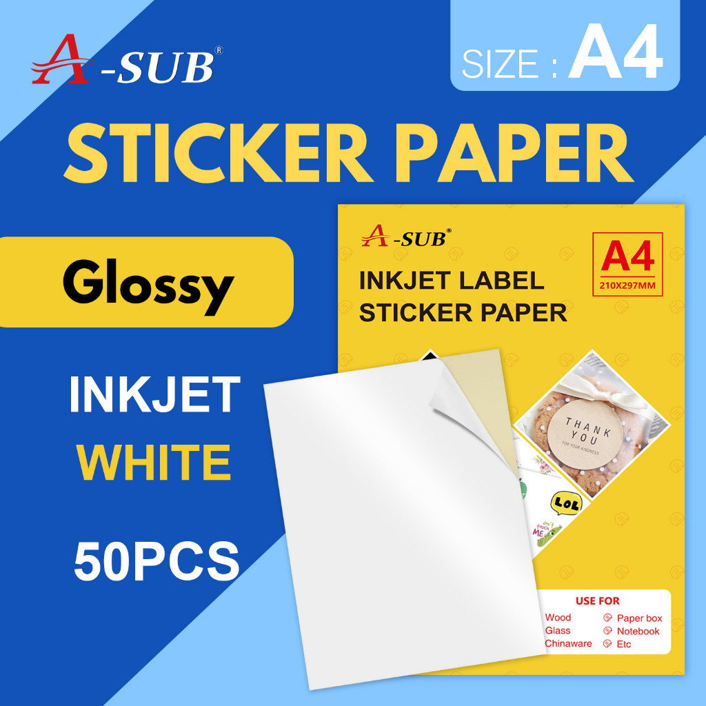 Self-Adhesive Glossy Printing Sticker Paper for Inkjet/Laser | 蝦皮購物