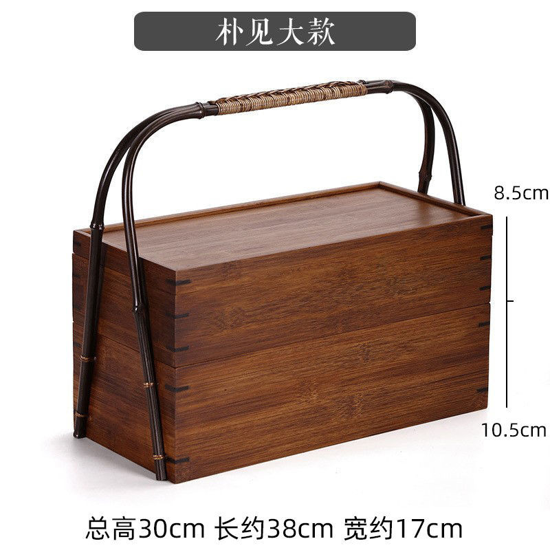 2024年新作入荷 茶具收盒提箱旅行 竹提 茶点心食盒 1000件 Top （茶具收纳筐- 木工、竹工芸