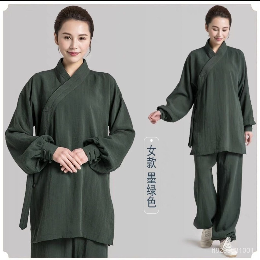宮廟 靈修 打坐 漢服 唐裝 中式 中國風 民族風 禪風 禪服 亞麻 武噹道服高質亞麻夏斜襟太極服練功服道袍武術錶演服禪 | 蝦皮購物