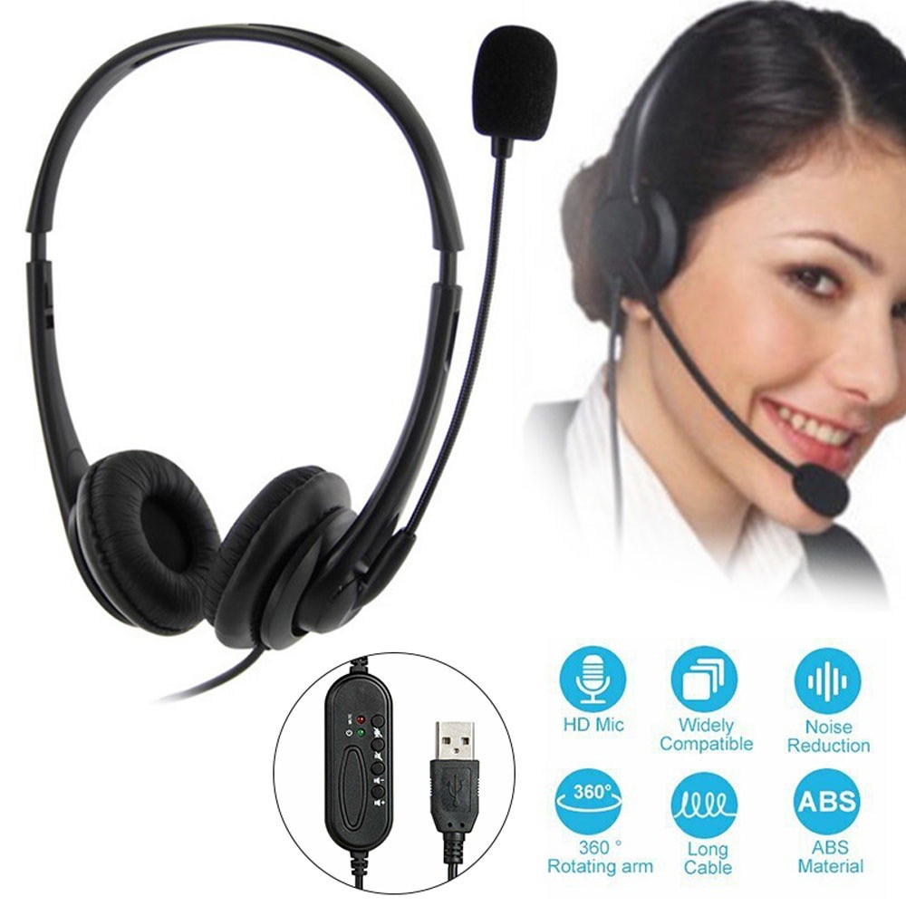 Noise Cancelling USB Headset Mute Function Call Center Headp | 蝦皮購物