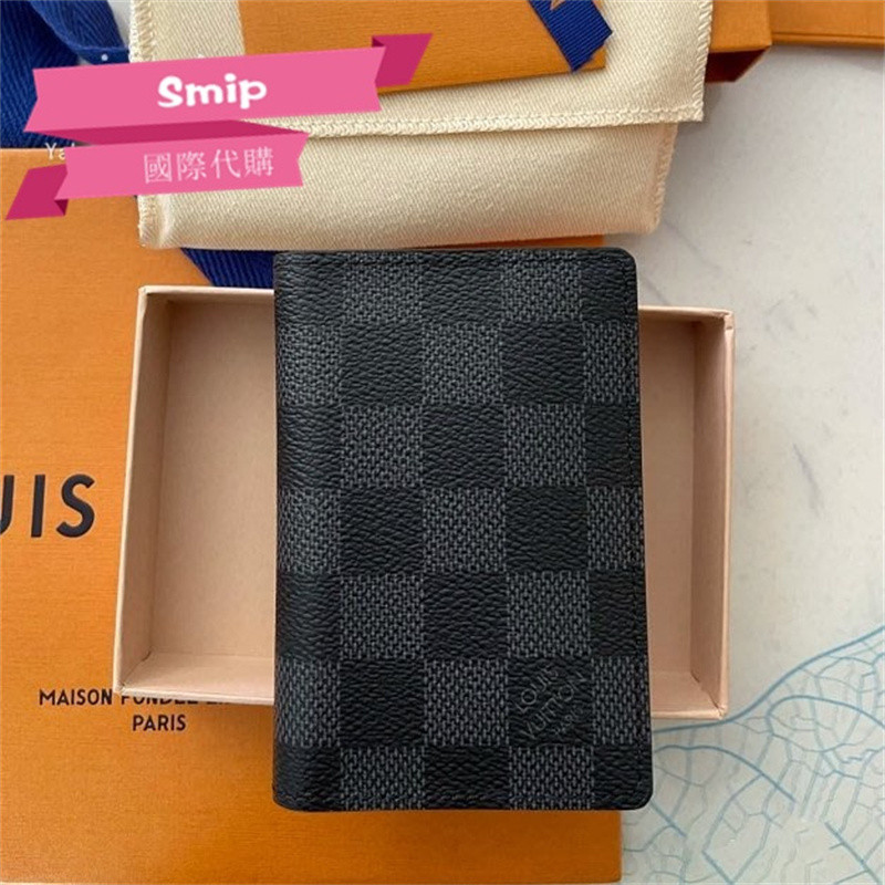 現貨+免運 LV 名片夾 證件夾 卡夾 短夾 黑灰棋盤格 N63210 | 蝦皮購物