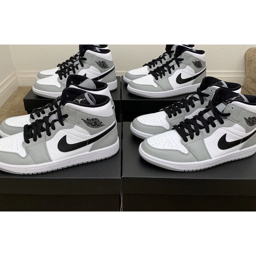 Air Jordan 1 Mid “LT Smoke Gray”GS 灰白 小 Dior 籃球 554725-092 | 蝦皮購物