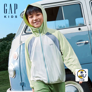 Gap 男童裝 Logo防曬連帽外套-綠色(465974)