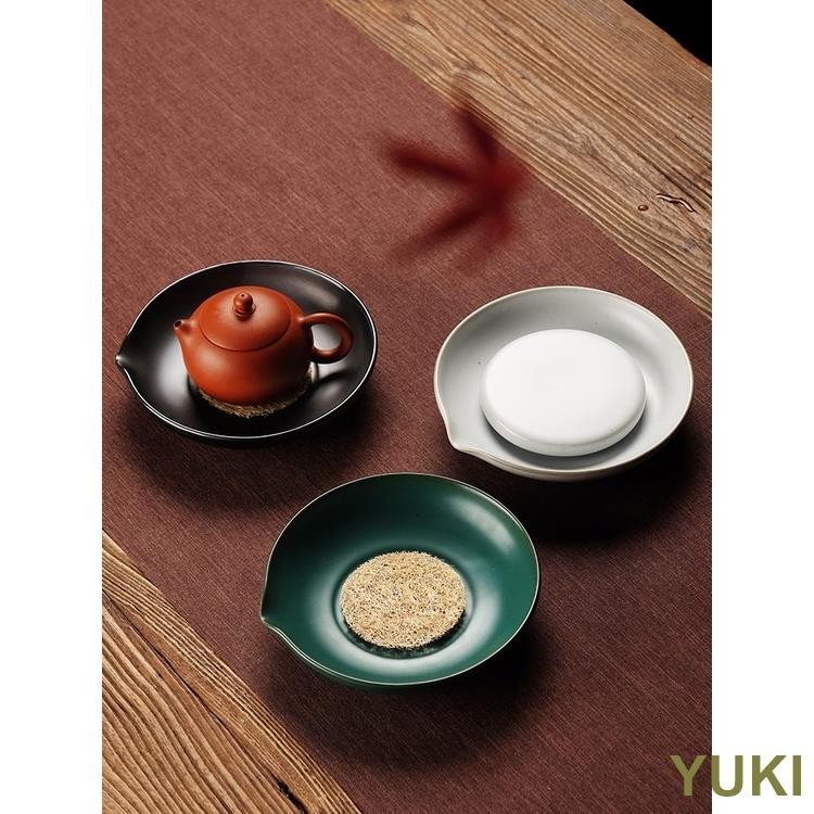 YUKI 復古壺 承幹 泡 臺 養壺 墊 茶 承壺 托 紫砂 盤 儲蓄 水 日式 粗陶 汝窯 茶具 配件 復古茶具 紫砂 | 蝦皮購物