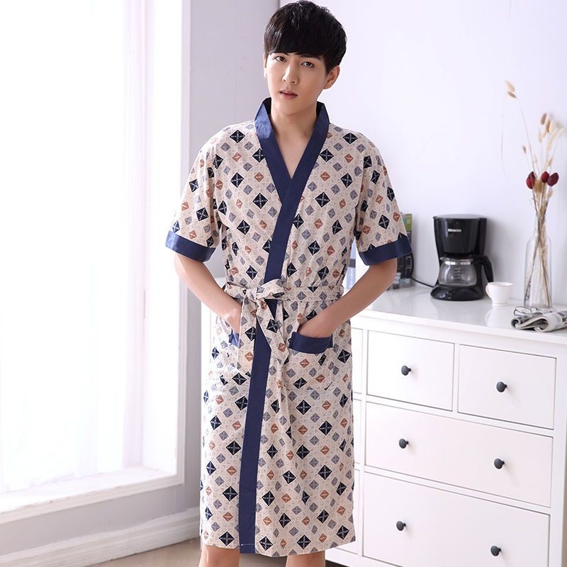 情侶浴袍 睡袍睡衣 溫泉游泳浴衣 日式和服浴袍 綁帶浴袍 可穿浴巾 美容浴巾 美容袍 桑拿浴袍睡袍男夏季純棉短袖薄款日式 | 蝦皮購物