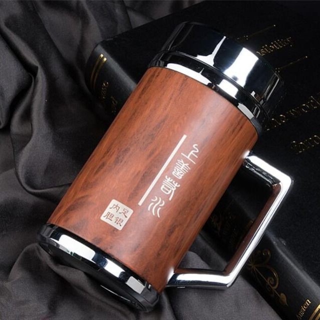 新款銀杯子999純銀內膽純銀水杯新款大容量銀水杯保溫杯銀茶杯