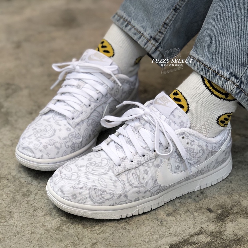 【逢甲 FUZZY】Nike Dunk Low White Paisley 變形蟲 腰果花 白 DJ9955-100 | 蝦皮購物