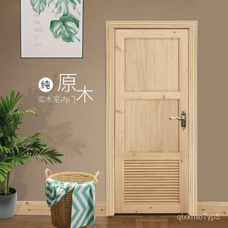 新中式鬆木原木實木門百葉門衛生間洗手間門木質室內門房間工程門