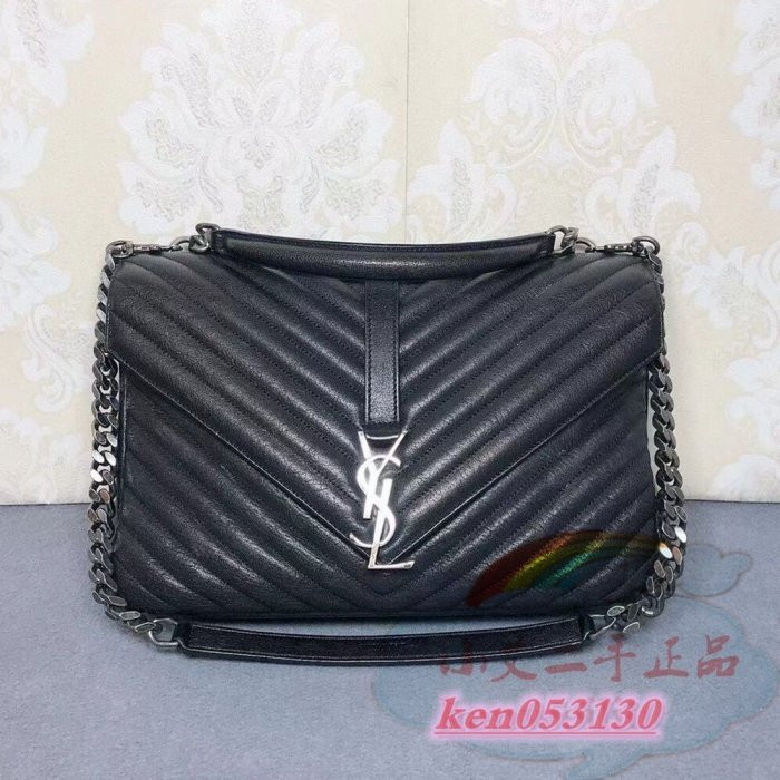 二手 YSL 聖羅蘭 Monogram College 中號 經典郵差包 鏈條包 肩背包 斜背包 學院包487213 | 蝦皮購物