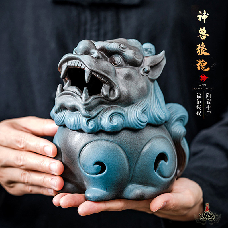 陶瓷 狻猊 創意 盤 香爐 檀香 沉香 熏香 家用 室內 香熏爐 茶道 擺件 香插 盤托 | 蝦皮購物