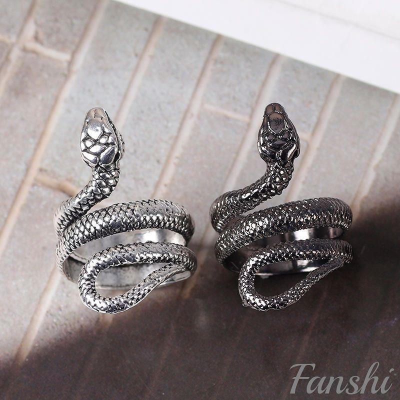 Fanshi｜復古／戒指男｜暗黑系蛇纏繞戒指 指環 銀戒指 復古戒指 轉運戒指 男戒 男生戒指 食指戒指 | 蝦皮購物
