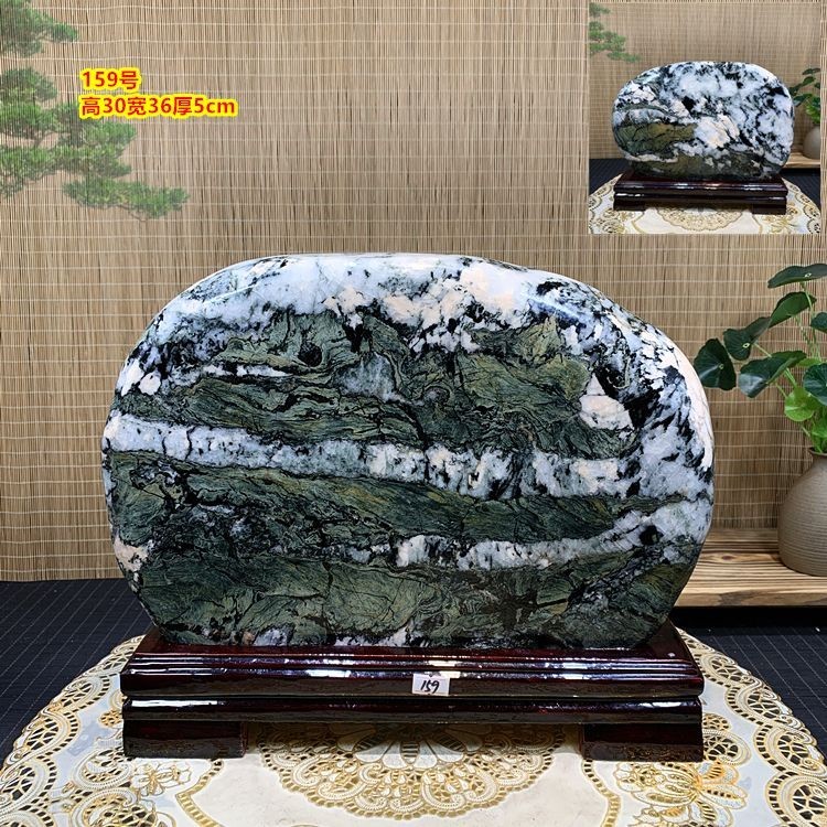 青海七彩石水墨奇石擺件傢居裝飾招財轉運石頭天然奇石鎮宅風水石【美馨