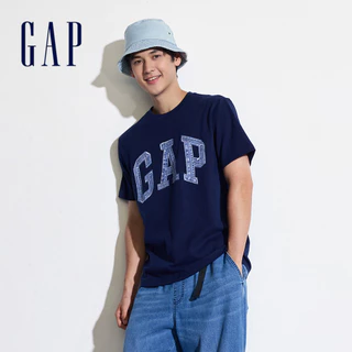 Gap 男裝 Logo純棉圓領短袖T恤-海軍藍(466766)