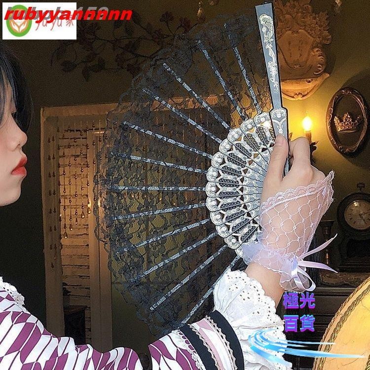 【平價首選】古风旗袍蕾丝扇 旗袍手扇 走秀扇 蕾絲手扇 包郵新品蕾絲扇 日式摺扇 摺疊花邊貝殼扇 rubyyann | 蝦皮購物