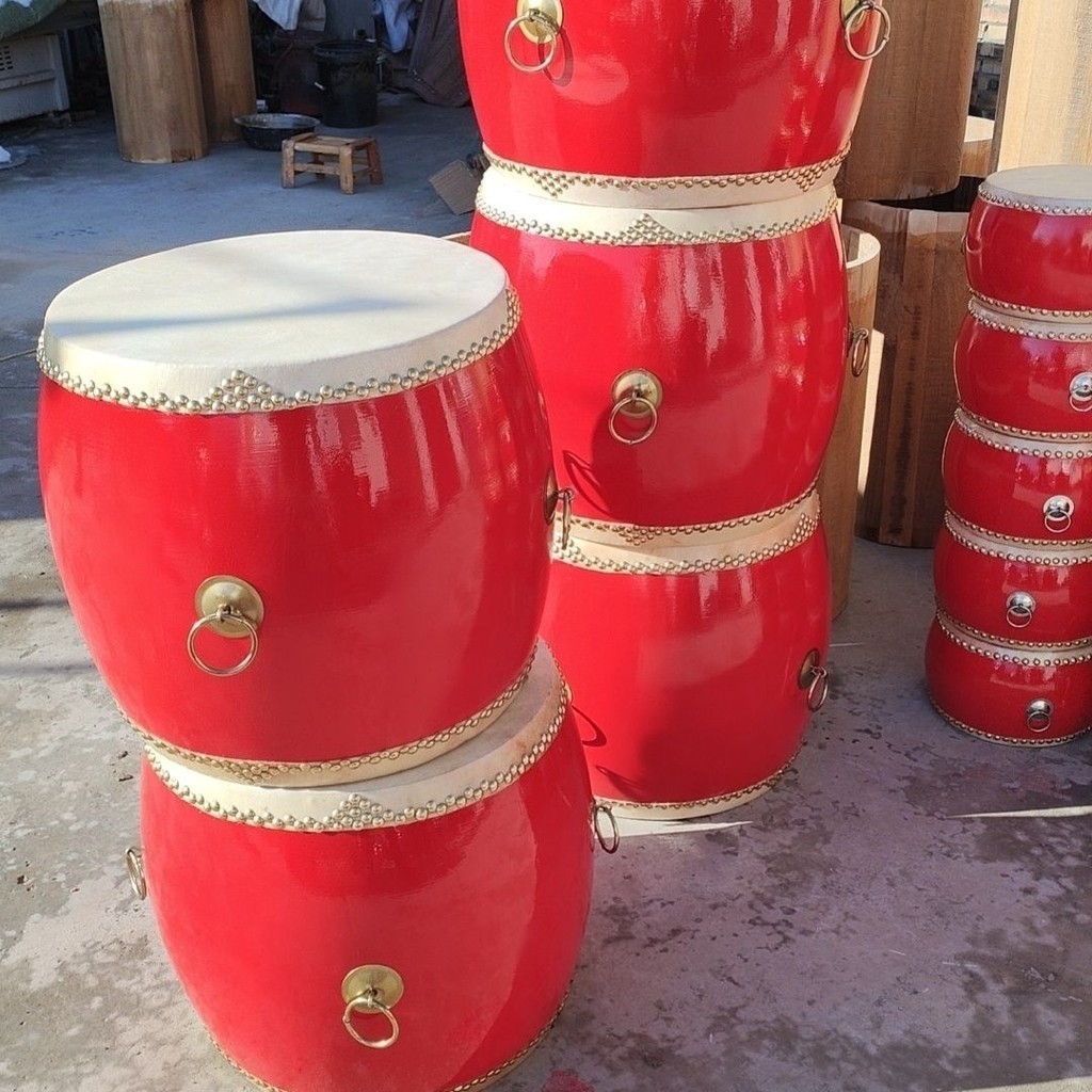 高檔紅鼓 7寸8寸10寸堂鼓高鼓戰鼓高音鼓紅鼓牛皮鼓舞蹈教學鼓| 蝦皮購物