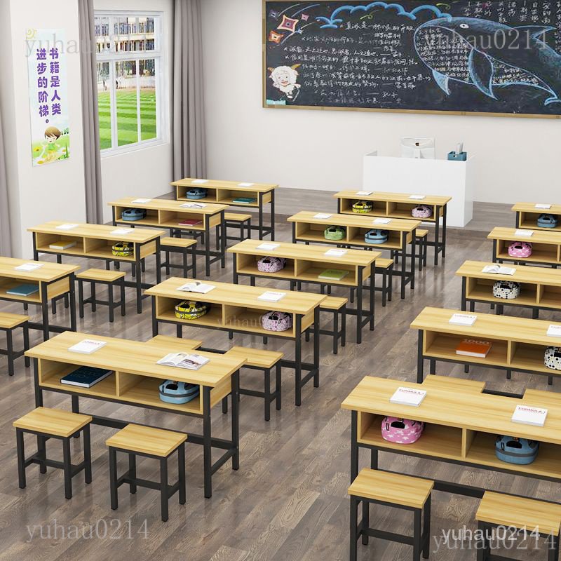 【好品質 可開統編】課桌椅培訓桌小學生課桌輔導班雙人學習桌培訓機構桌椅輔導桌雙層 JBBF | 蝦皮購物