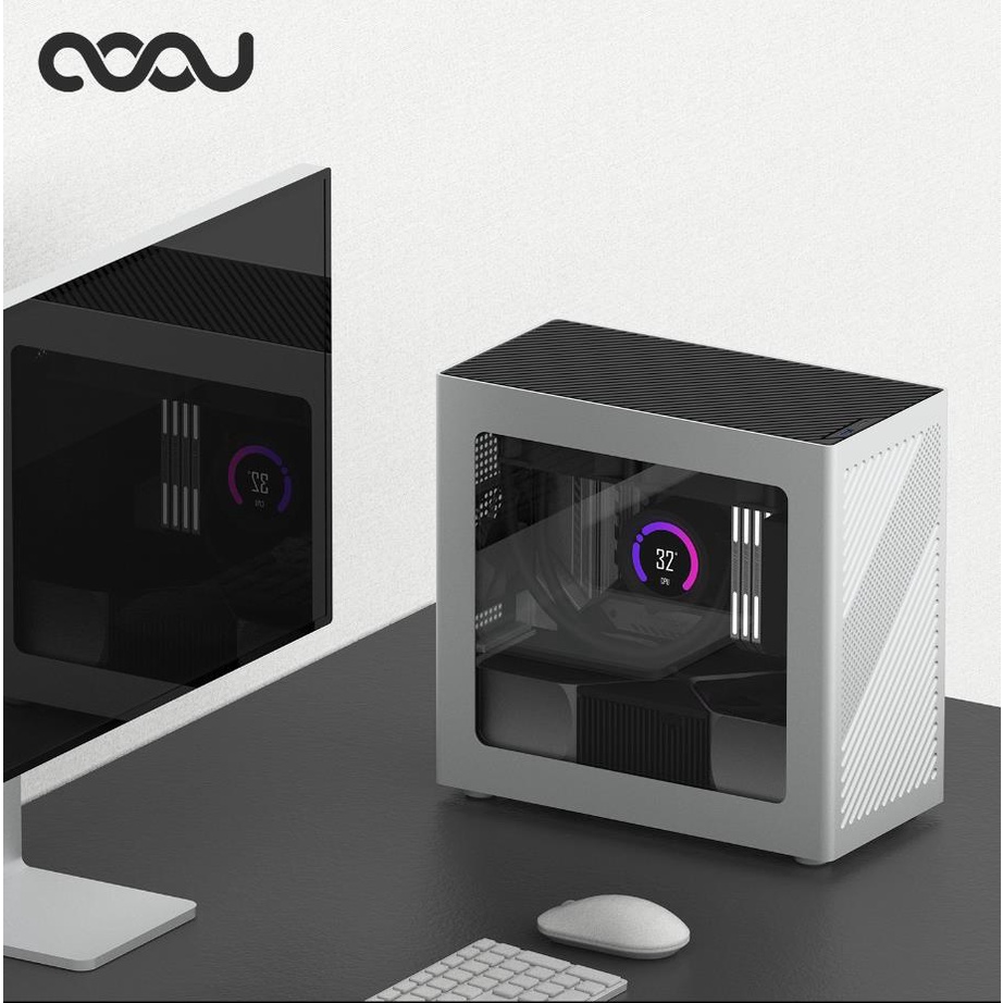 朝暮間COOJ 宰相Z18側透版MATX鋁合金一體成型外殼直插水冷ITX電腦機箱