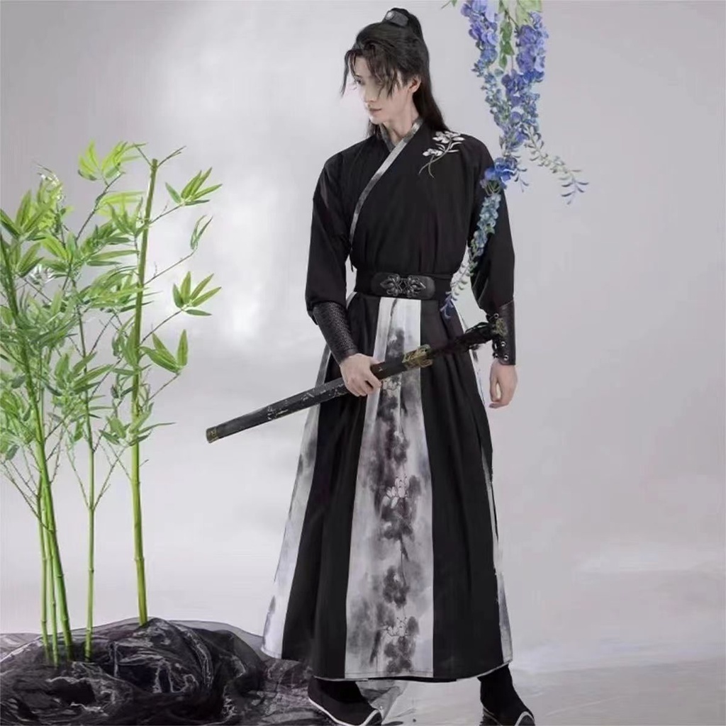 新中式漢服館 古著 中國風漢服男古風霸氣男士馬麵裙套裝男古風武俠劍客俠客青少年[墨蓮]古裝衣服日常漢元素裝扮表演服男漢服 | 蝦皮購物