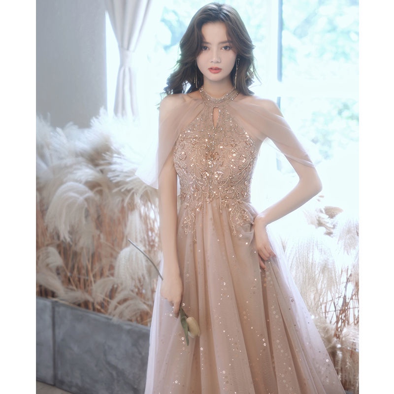 晚宴服藝考晚禮服女2023新款高端生日宴會氣質輕奢成人禮高級質感伴娘服禮服 洋裝 晚宴禮服 大尺碼 長裙 年會 | 蝦皮購物