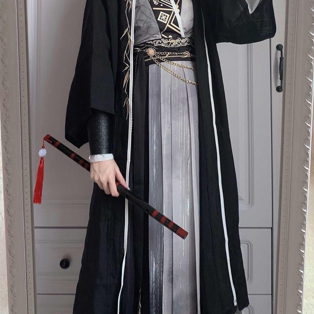 古著套裝 男古裝 中國風男裝 改良漢服 古風套裝慕夏【無雙】原創漢服宋製褙子齊腰國風水墨男女衕款酷颯日常百搭 | 蝦皮購物