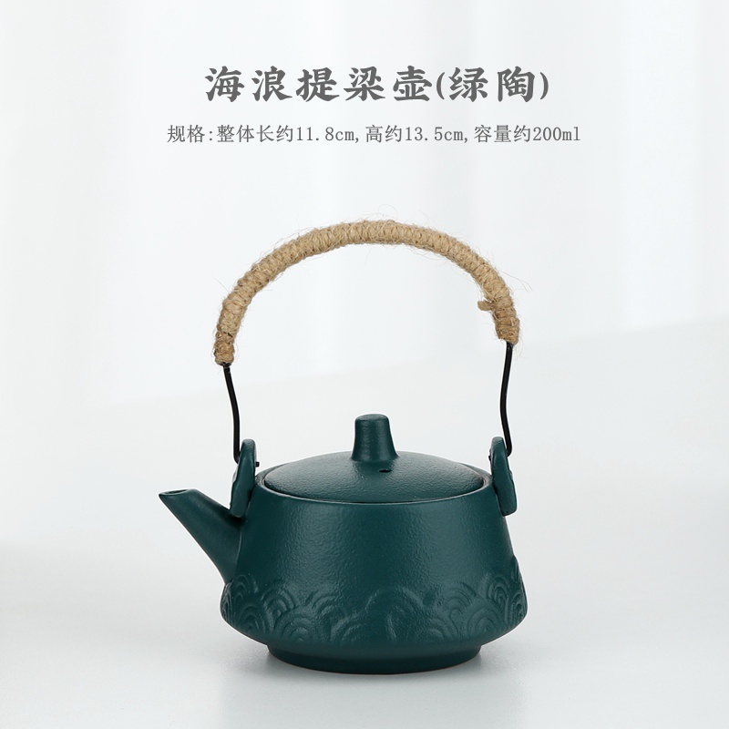 茗峰黑陶側把功夫茶壺禪風陶瓷茶具黑釉小茶壺茶道文化磨砂手工製作