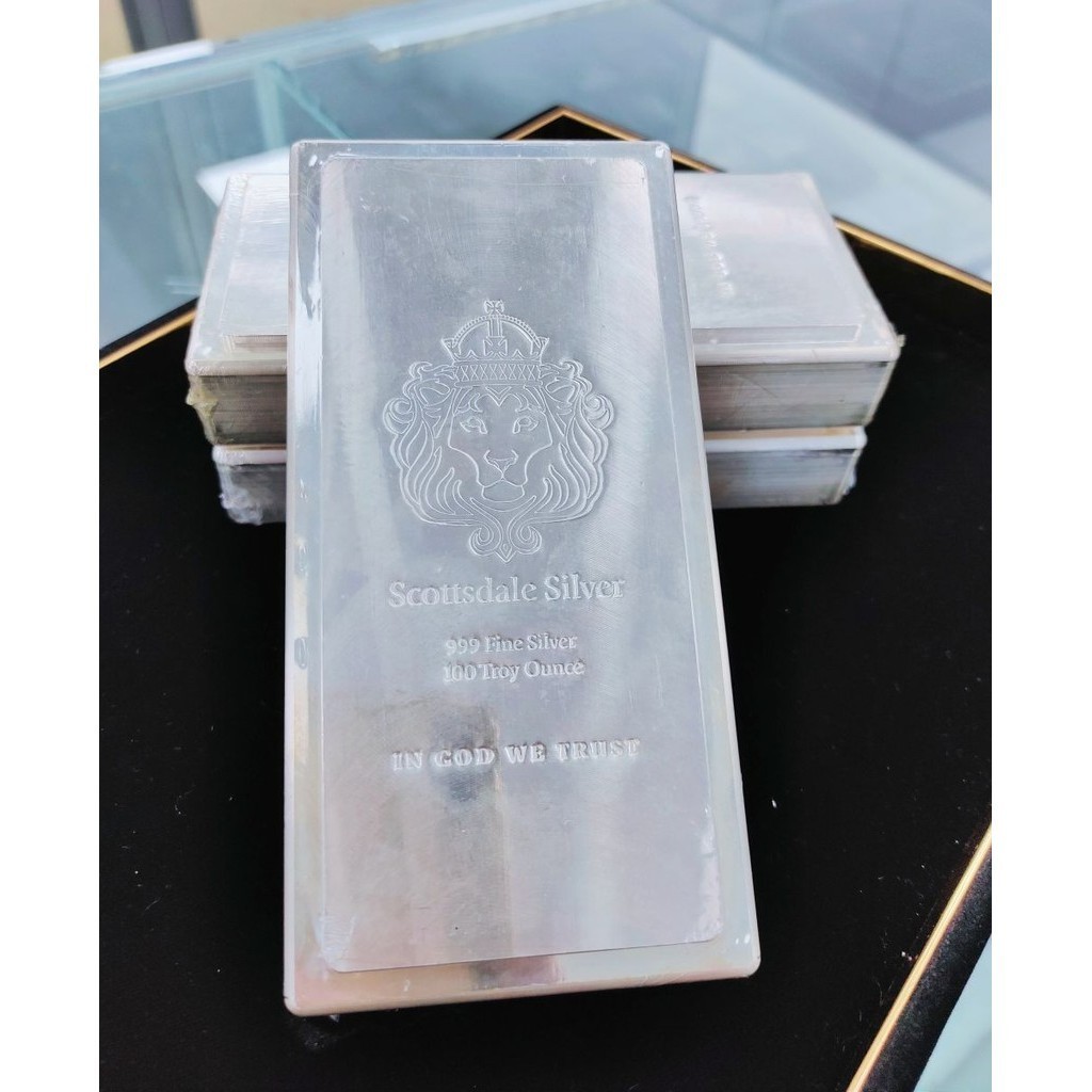 炫麗】Scottsdale獅王銀條100盎司🦁🇺🇸｜999純銀🥈 美國國際銀