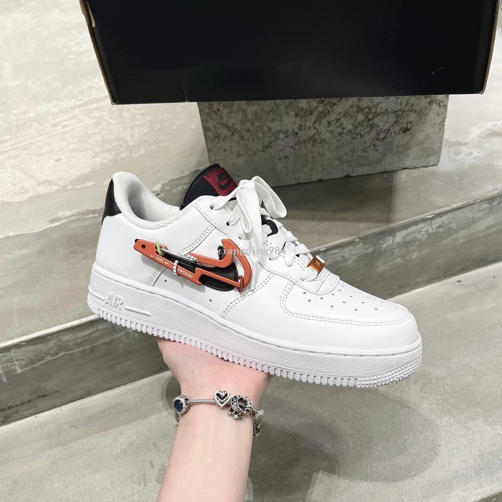 NIKE AIR FORCE 1 07 PRM 白黑 金屬登山扣 可拆 DH7579-100 滑板鞋 | 蝦皮購物