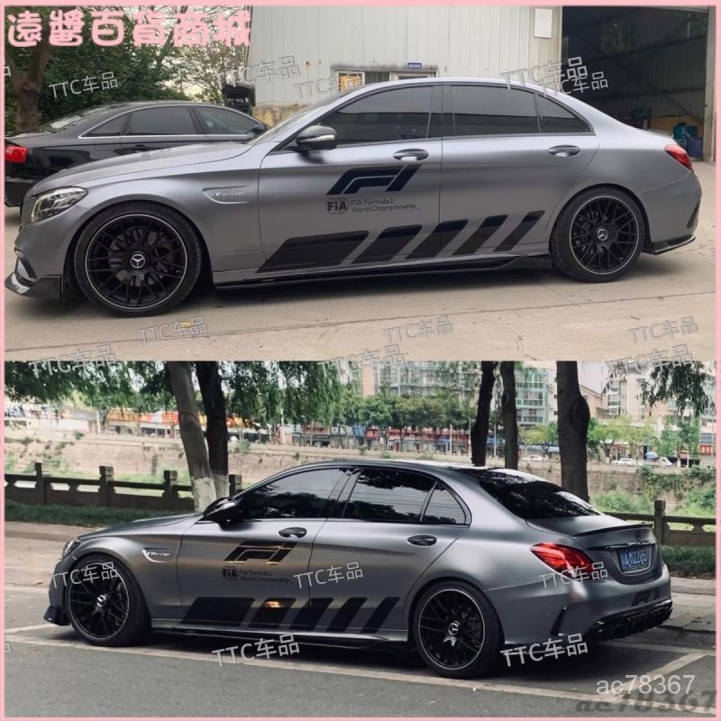 可開發票F1安全車貼賓士c63拉花C級E級AMG GT個性創意特斯拉車身改裝貼紙 | 蝦皮購物