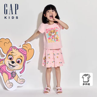 Gap 兒童裝 Gap x 汪汪隊立大功聯名 Logo純棉印花短袖短裙家居套裝(1-9歲)-粉色(545520)