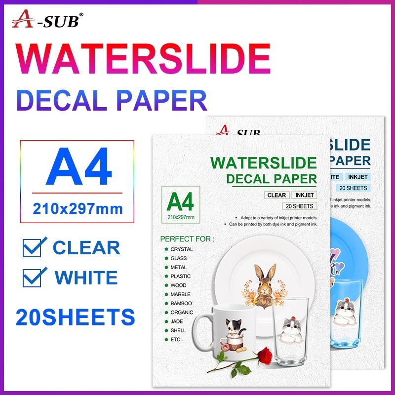【Waterslide Paper】A-SUB Water Slide Decal Paper A4 Water Tra | 蝦皮購物