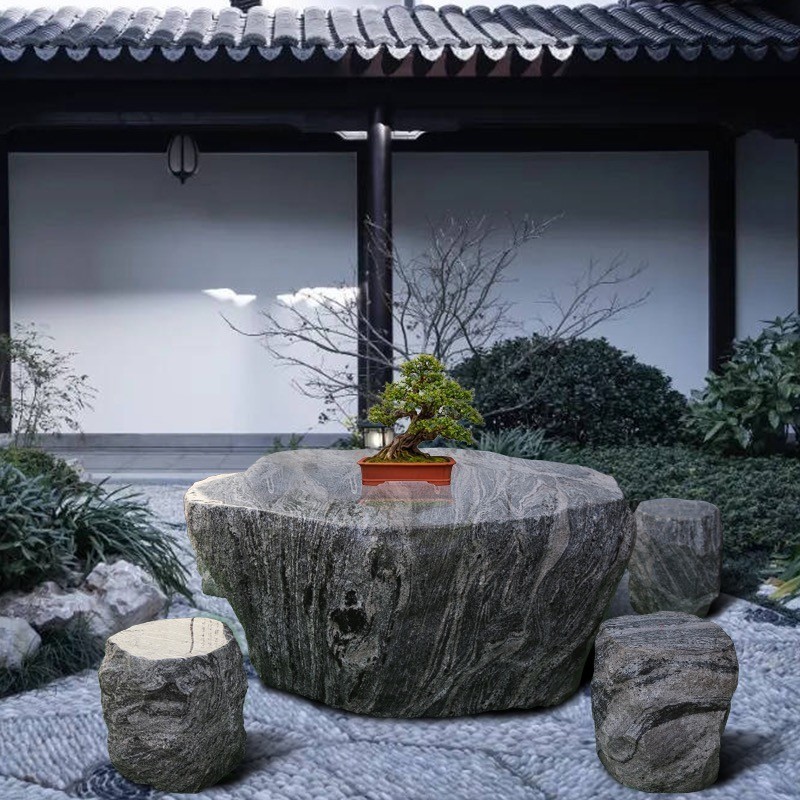 工業風 北歐風 傢具 石桌石凳 庭院花園天 然室外茶臺 家用戶外石頭桌椅 石臺公園桌子 擺件 | 蝦皮購物