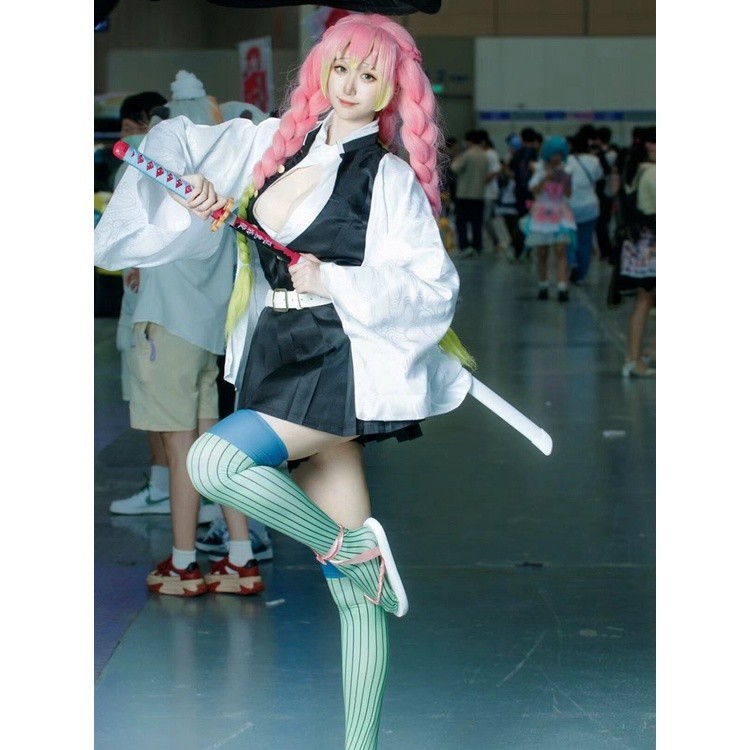 鬼滅之刃cos服戀柱甘露寺蜜璃cosplay服裝全套動漫cos假發C服女 | 蝦皮購物