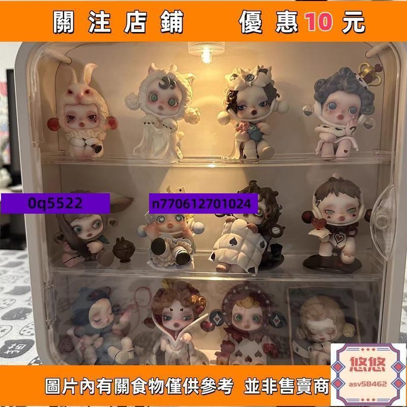【名品屋】公仔收納盒 泡泡瑪特展示盒 公仔展示盒 收納 公仔盒 公仔展示櫃收納展示架帶燈掛墻 | 蝦皮購物