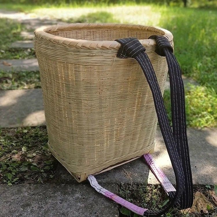【桃園出貨】背簍 竹編 農用家用 手工 編製 背篼 竹筐竹背簍買菜背籮筐道具古風背簍竹編竹背筐篼純手工竹製品買菜雙肩背簍 | 蝦皮購物