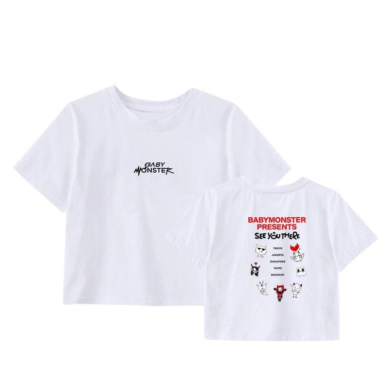 台灣出貨🎁 BABYMONSTER演唱會SEE YOU THERE新加坡場同款短袖T恤露臍上