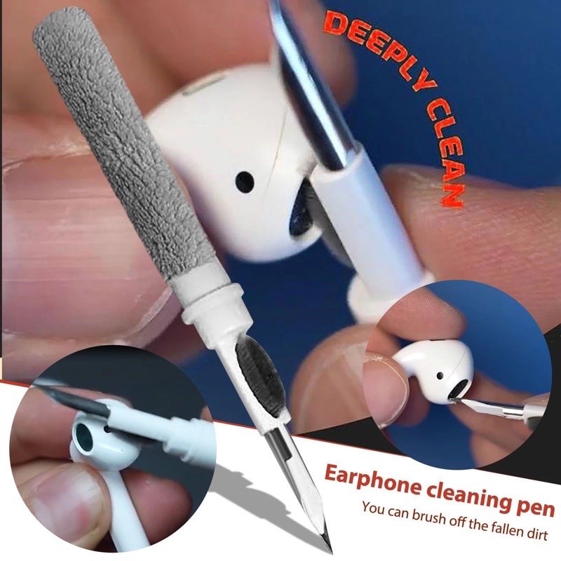Earbuds Cleaning Pen Earphone Cleaner with Soft Brush for He | 蝦皮購物