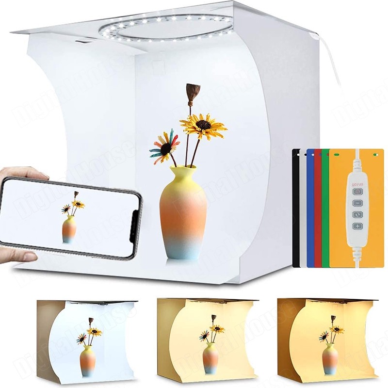 PULUZ Photo Box With LED Light Folding Adjustable Portable P | 蝦皮購物