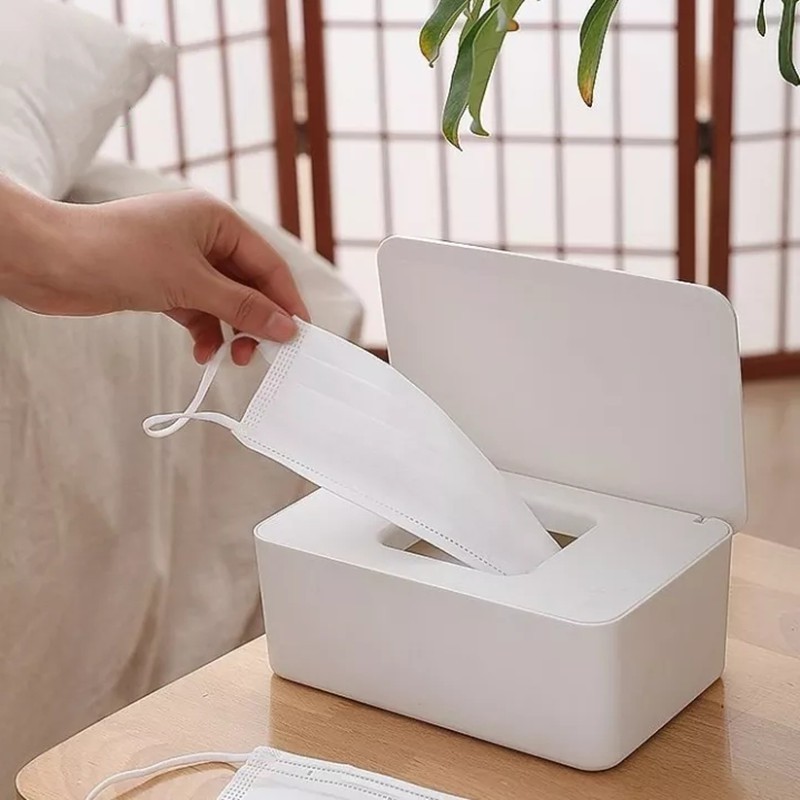 Tissue Box Mask/Wet Wipes Box Storage Box with Lid Multifunc | 蝦皮購物